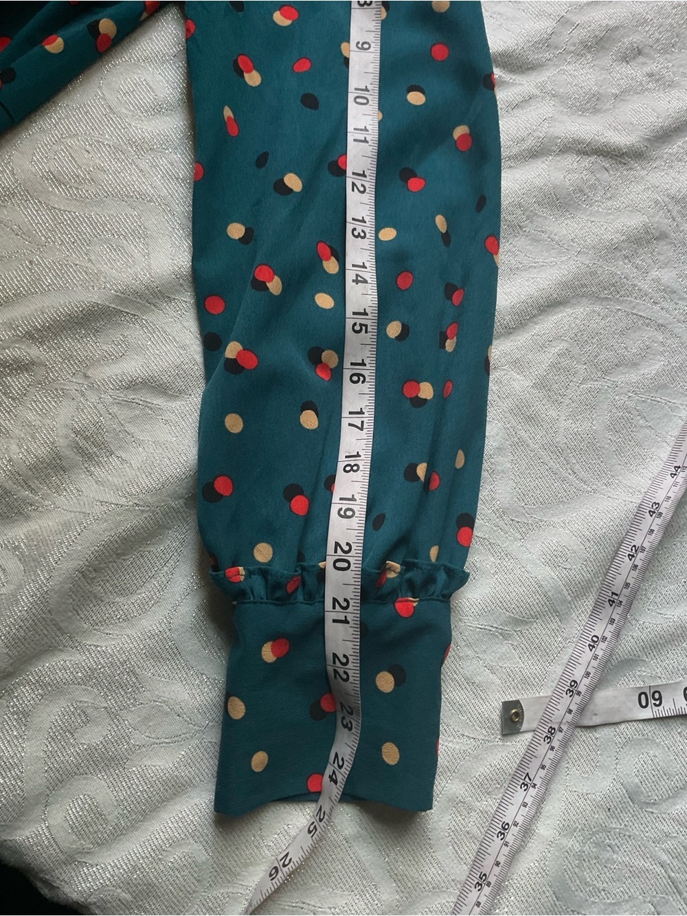 Who What Wear Teal Polka Dot Mock Neck Dress Size M - Picture 7 of 9